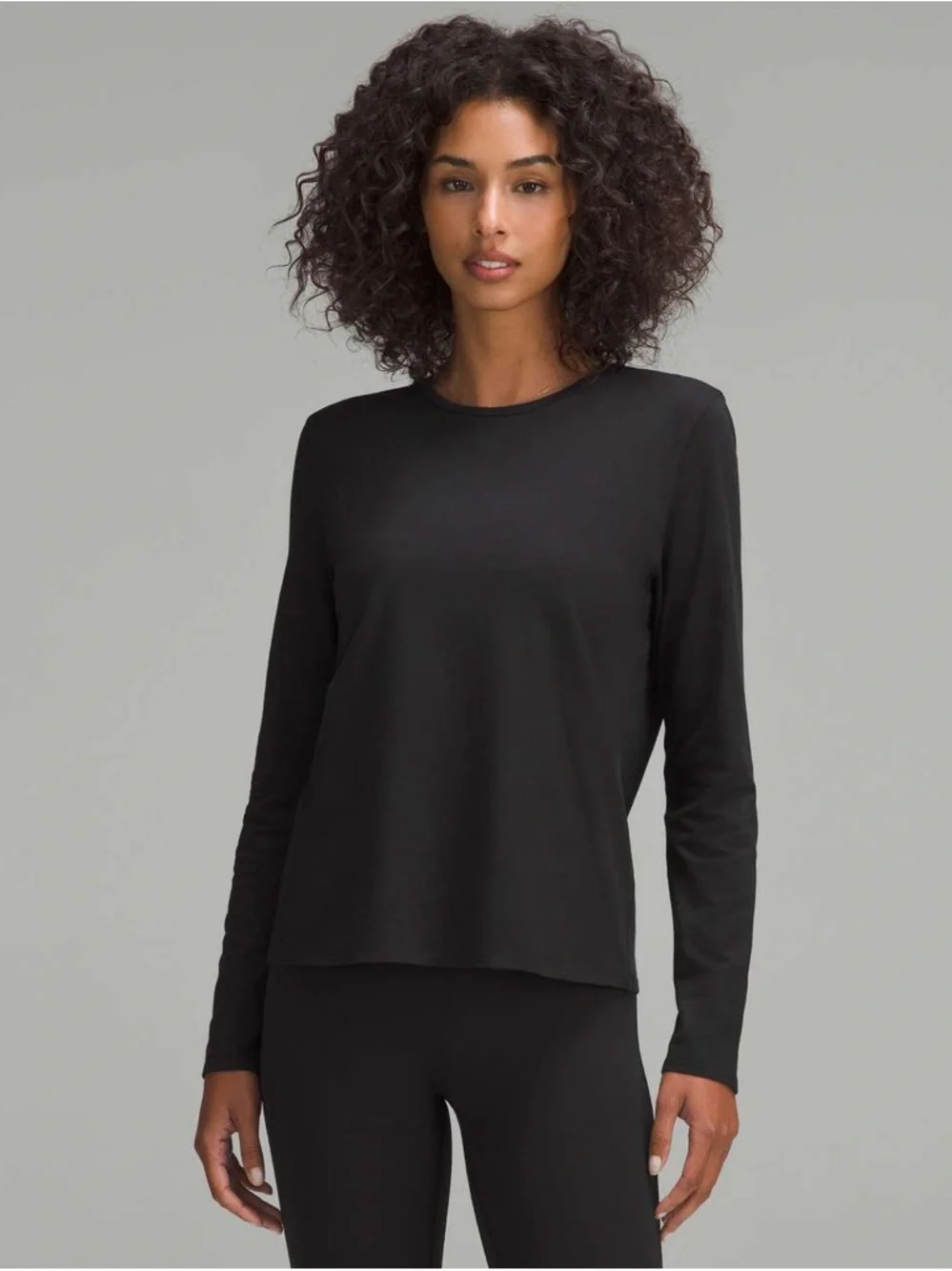 NWT Lululemon Organic Cotton Crewneck‎ Long-Sleeve Shirt Black Medium